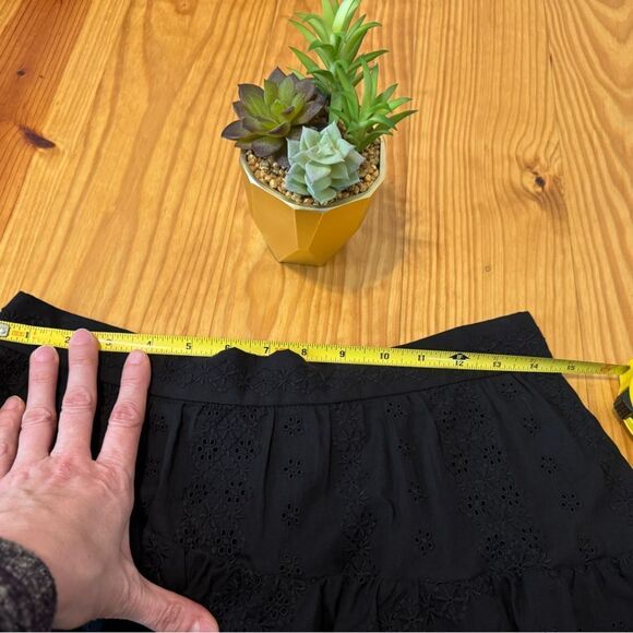 NWT Pearl By Lela Rose Embroidered Voile Ruffle Skirt Black Women’s SIZE 8 $345 - Picture 7 of 10